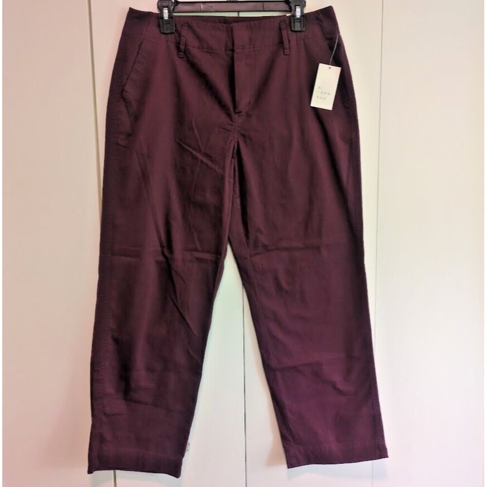 A New Day Women's size 2 R STRAIGHT High Rise Dress Pants Stretch Purple